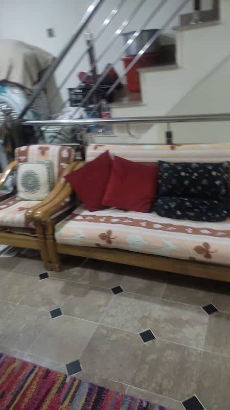 5 seater wooden sofa 0