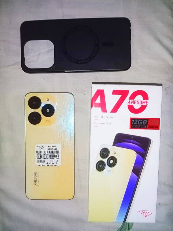 Genuine Itel A70 with orginal charger and cover 0