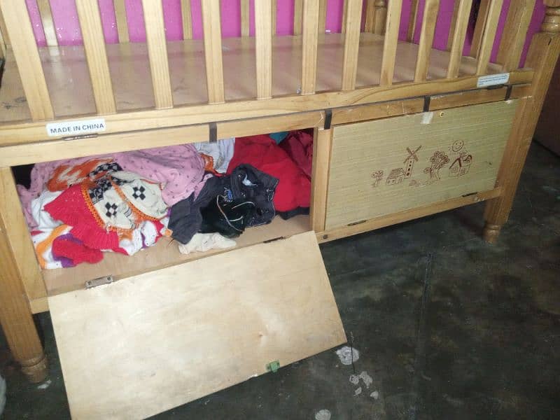 Baby Coat Bed Hard Wood Wooden Bed with wardrobe 4