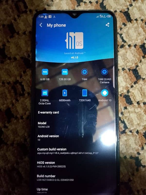 Tecno pova 4pro 6 128 GB urgent sell exchange possible 0