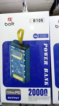 Bolt 20,000mAh PowerBank With 120Watt Fast Charging