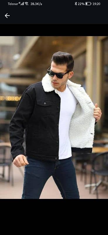 Men's Denim Stitched Fur Jackets 2