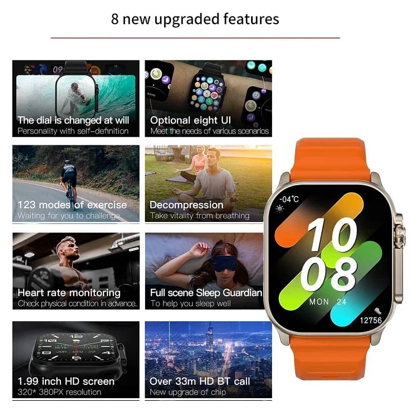 S10 Ultra2 Smart Watch (7-in-1) straps | Sports Watch with Bluetooth 5