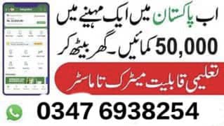 Online work form home male/female contact on WhatsApp 03476938254