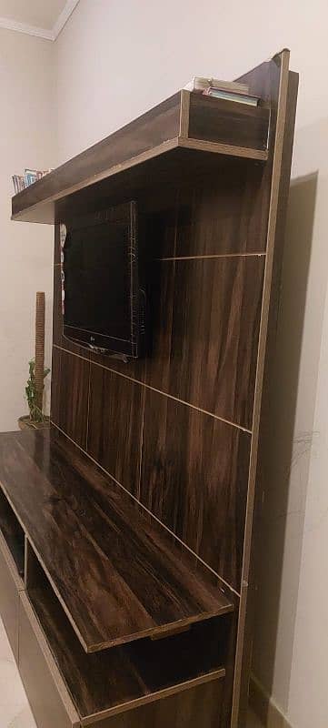 LCD wood wall with shelf 6