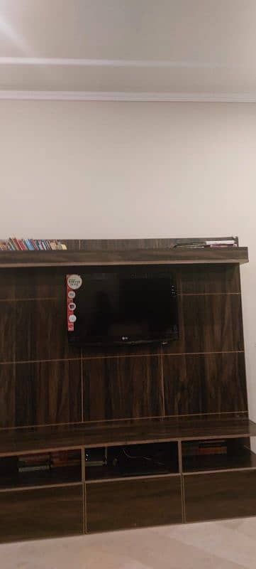 LCD wood wall with shelf 7