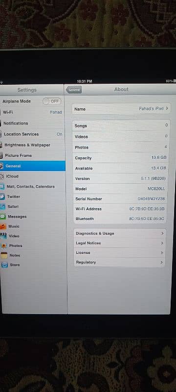 iPad 16 GB and version 5.1. 1 2