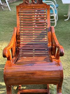 rocking walnut wood chair