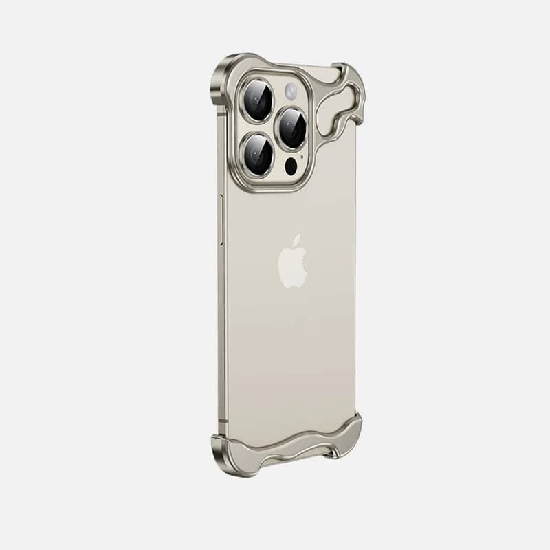 iPhone 15 Pro Bumper Case: Minimalist Titanium Metal Frame with Ca 5