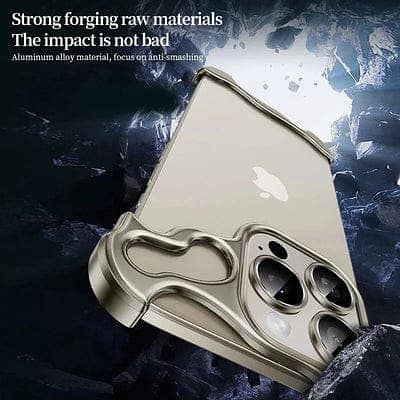 iPhone 15 Pro Bumper Case: Minimalist Titanium Metal Frame with Ca 6