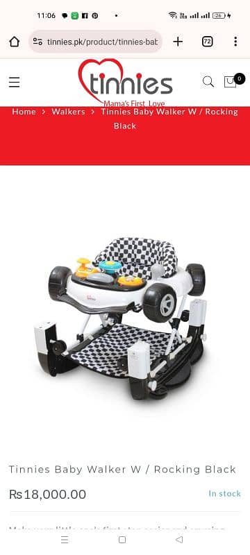 Tinnies BG 1207 Baby Walker for Sale 0