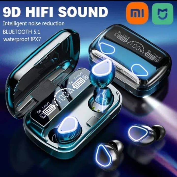 Original M10 Headphones Bluetooth Wireless Earpods with Microphone Spe 6