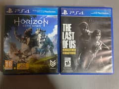 Horizon Zero Dawn and The Last Of Us Remastered Ps4.