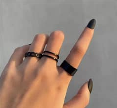 Alloy plated Hip Hop Rings, Pack of 3