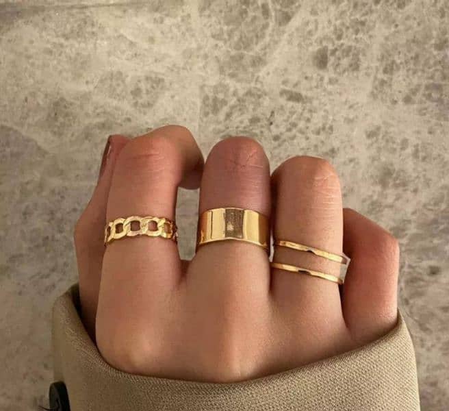 Alloy plated Hip Hop Rings, Pack of 3 2