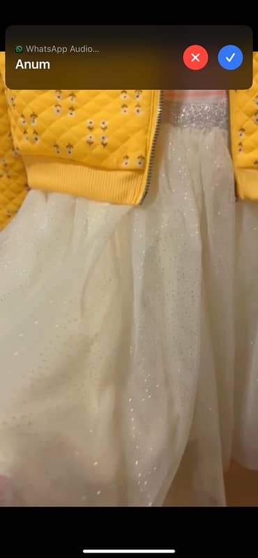 White frock with yellow jacket 2