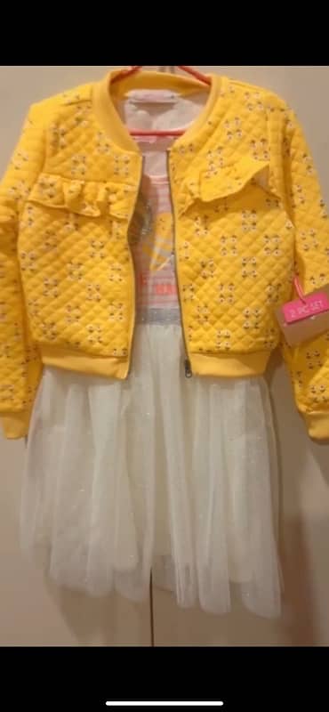 White frock with yellow jacket 6