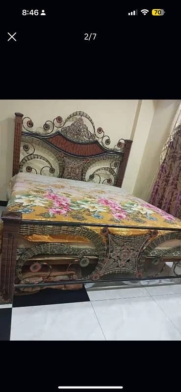 Kind Size Iron bed with Mattress 1