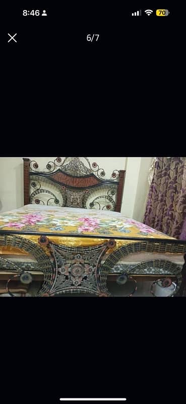 Kind Size Iron bed with Mattress 2