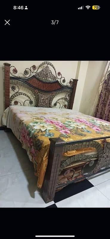 Kind Size Iron bed with Mattress 5