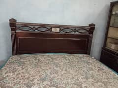 Bed without mattress, dressing, showcase, sofa set