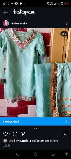 Organza shirt Pistachio colour with gharara