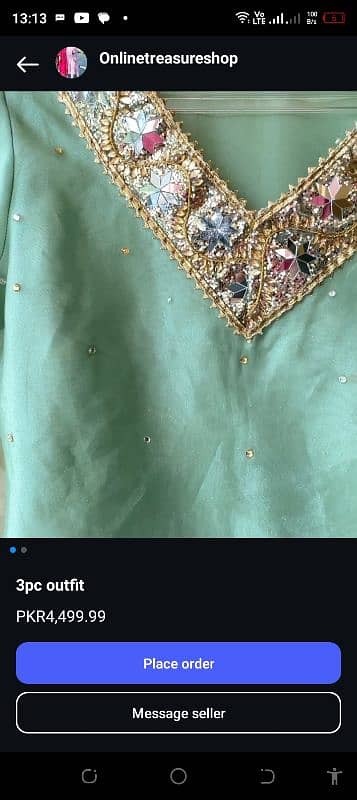 Organza shirt Pistachio colour with gharara 1