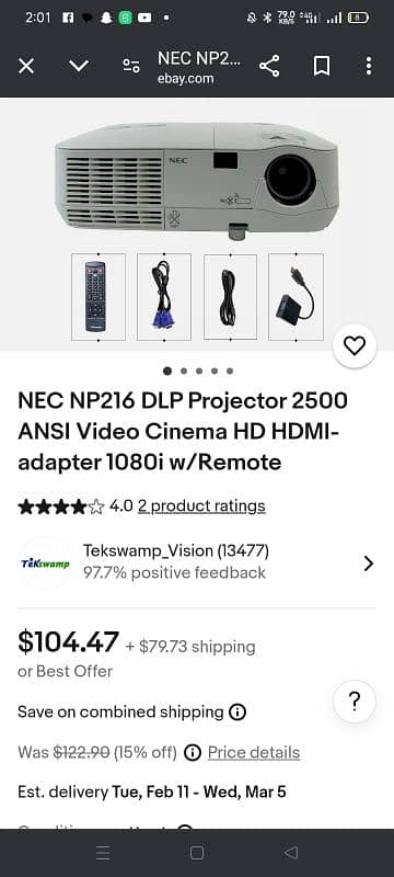 NEC NP216 DLP Projector 8