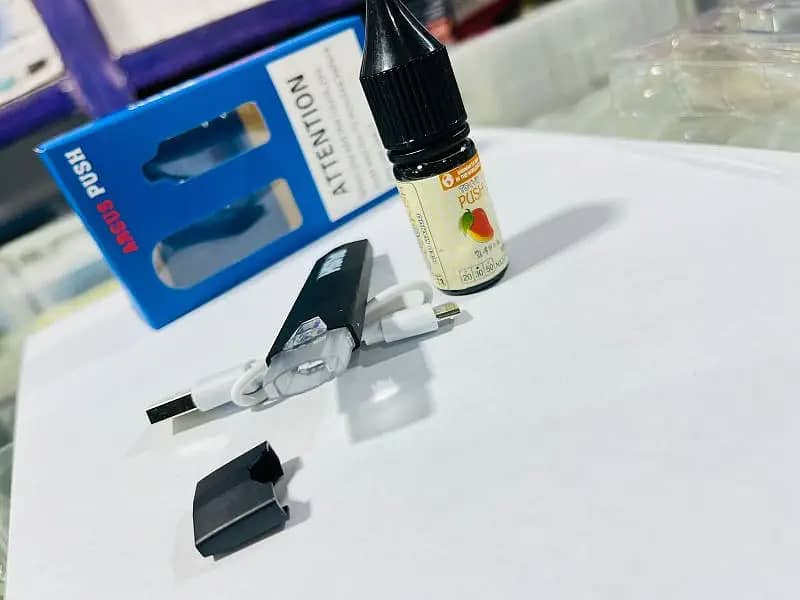 BRAND NEW ARGUS PUSH VAPE, POD WITH 10 ML FLVR & CBLE WTS 03264418469 3