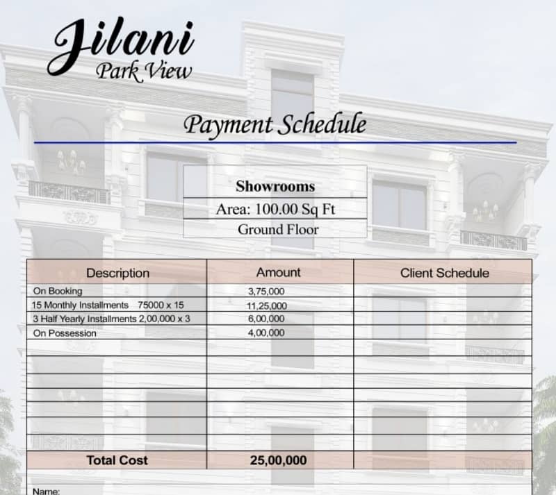 SHOP ON BOOKING IN SECTOR Y2 GULSHAN-E-MAYMAR, SITE CONSTRAINTS WORK ALREADY START 1