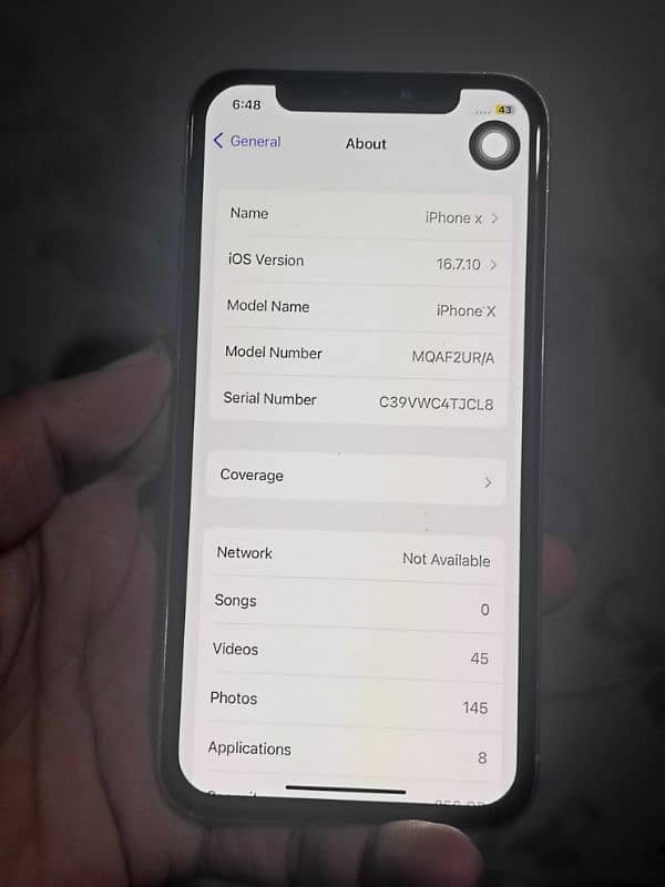 iphone x 256gb pta aproved 100 bettery face faild hai 6