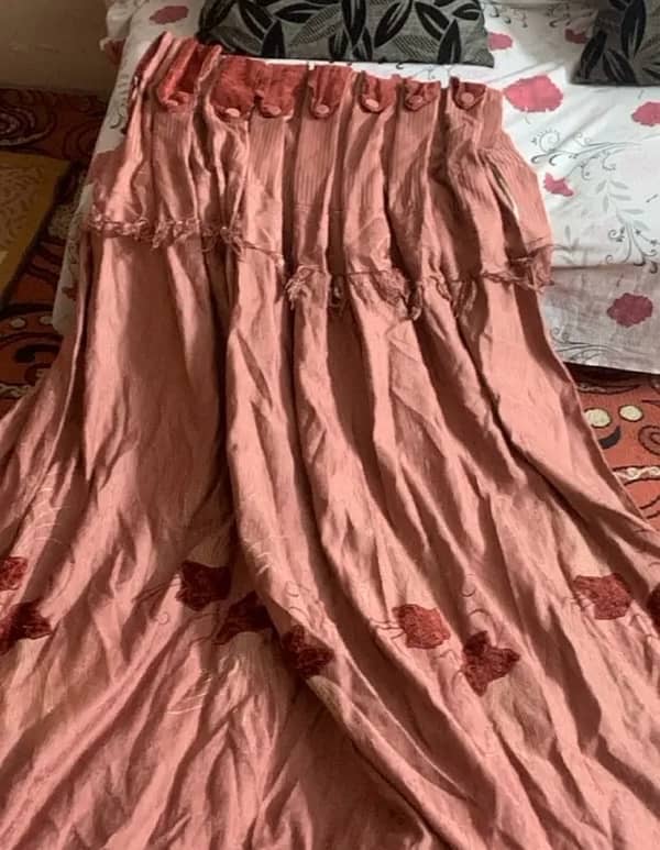 3 PCS FULL SIZEBrown cotton curtain hand made pakistani 10/9 condition 0