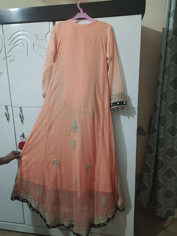 valima Dress peach And purple colour combination 2