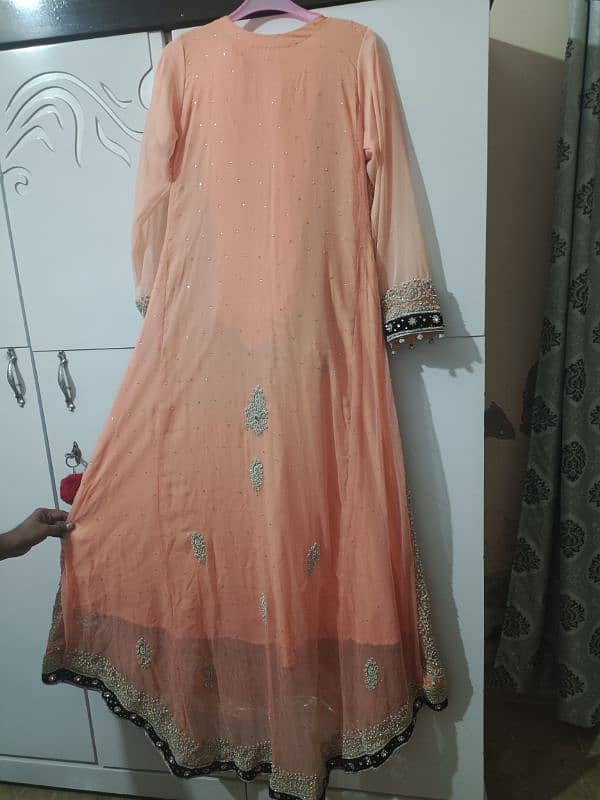 valima Dress peach And purple colour combination 3