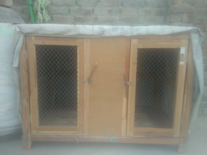 two portion wood cage 4hight 4up 1