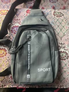 Mens shoulder bag grey color new condition