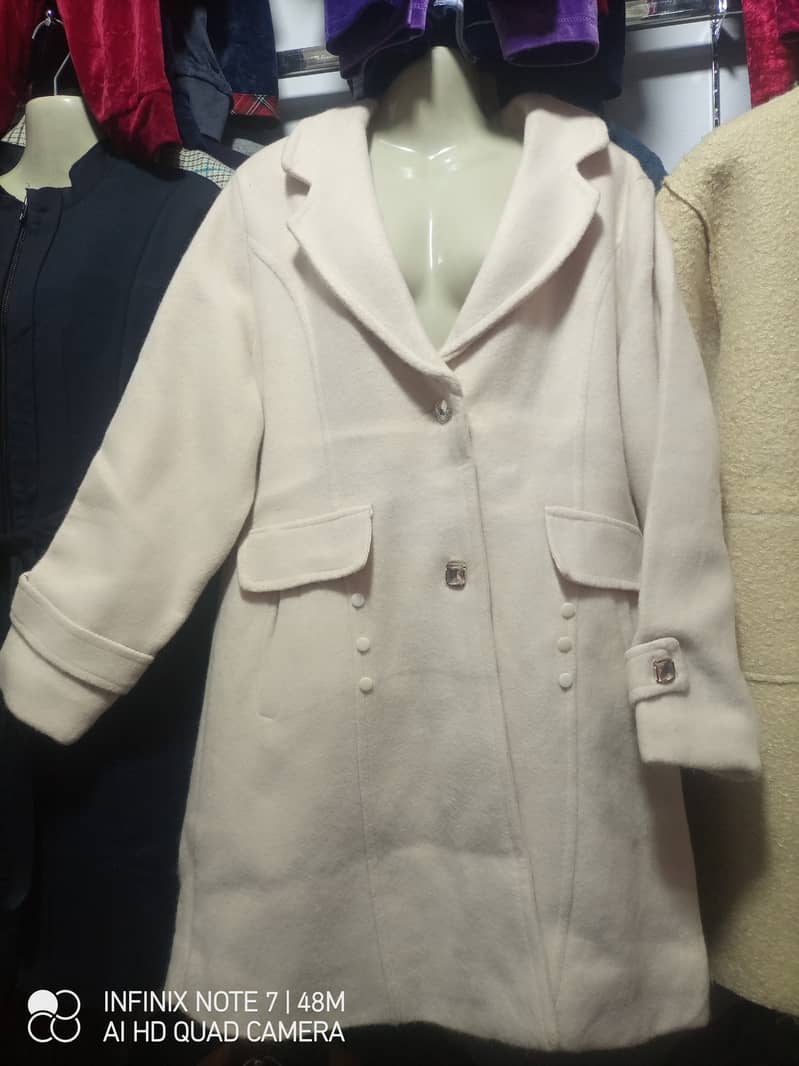 halfwhite mid long wool coat 0