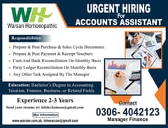 We are hiring accounts assiatant