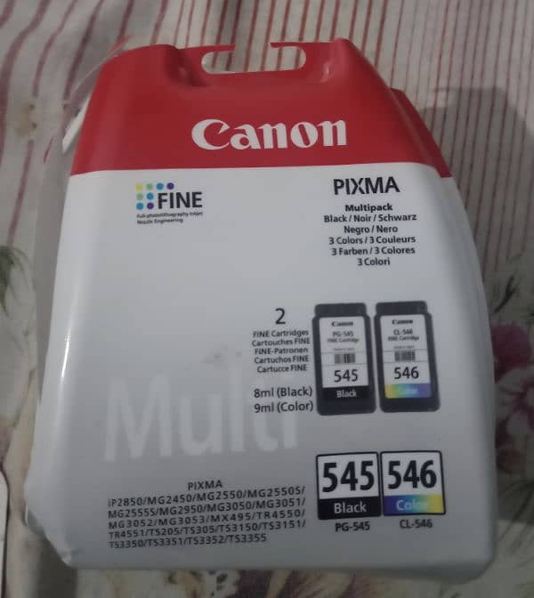 canon original ink cartridge 545 and 546. opened but not used . 2