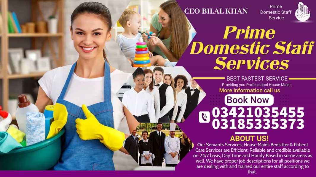 Domestic Staff Provider Available| Best Maids/Home Maids| House Maids 1