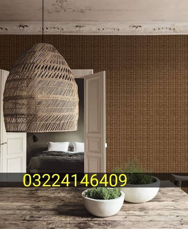 Hand Made Jute Wallpaper, Non-woven Fabric wallpapers available 3