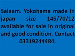 Tyre 145/70/12 available for sale. 03319244484.