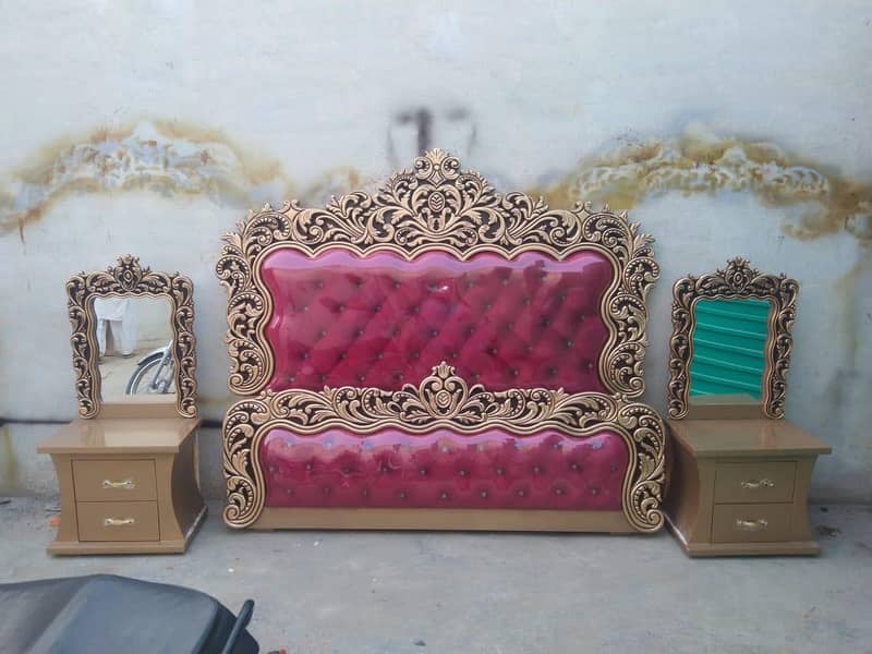 bed / bed set / double bed / king size bed / wooden bed / chinioti bed 17