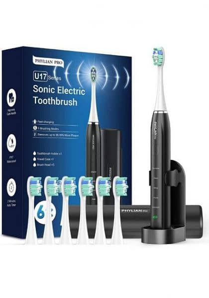 Phylian Pro U17 series Sonic Electric Toothbrush Rechargeable 5 brush 2