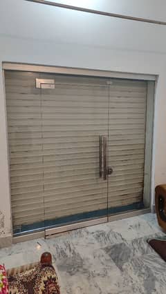 Glass door 7*7 size and iron shutter same size for sale