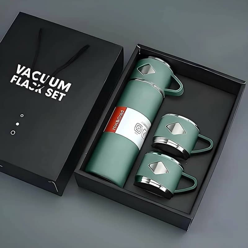 500Ml Gift Box Flask with 3 Cup Stainless Steel vacuum bottle 1