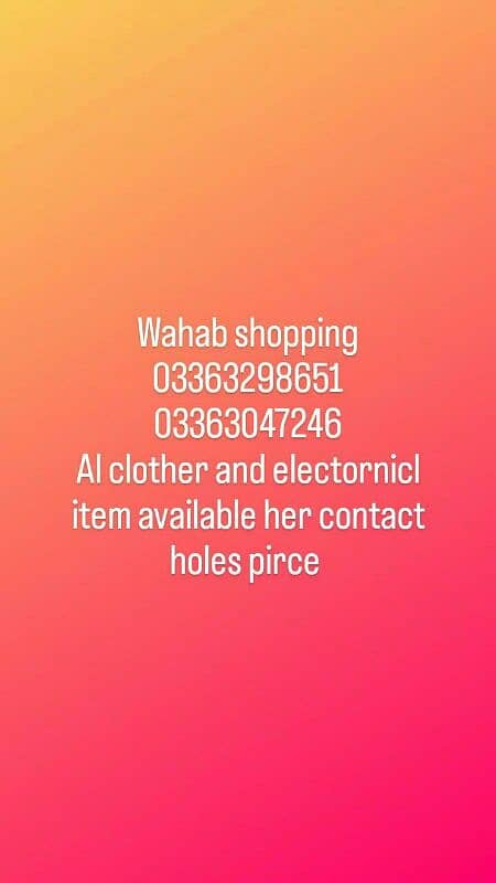 all item available her contact on whatapp 0