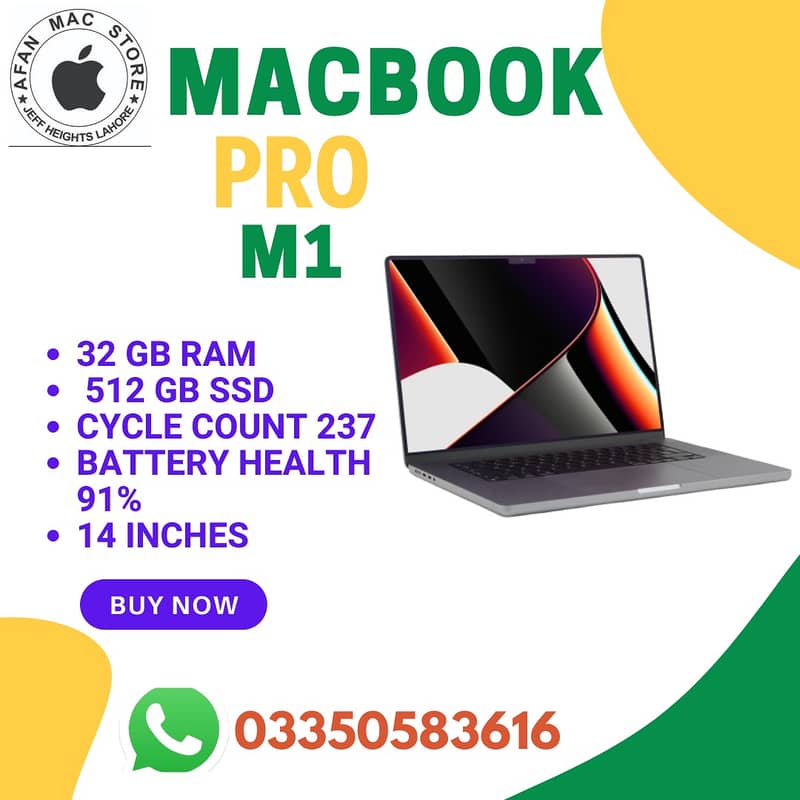 Macbook pro M1 13inches 16gbram/256gbssd 2