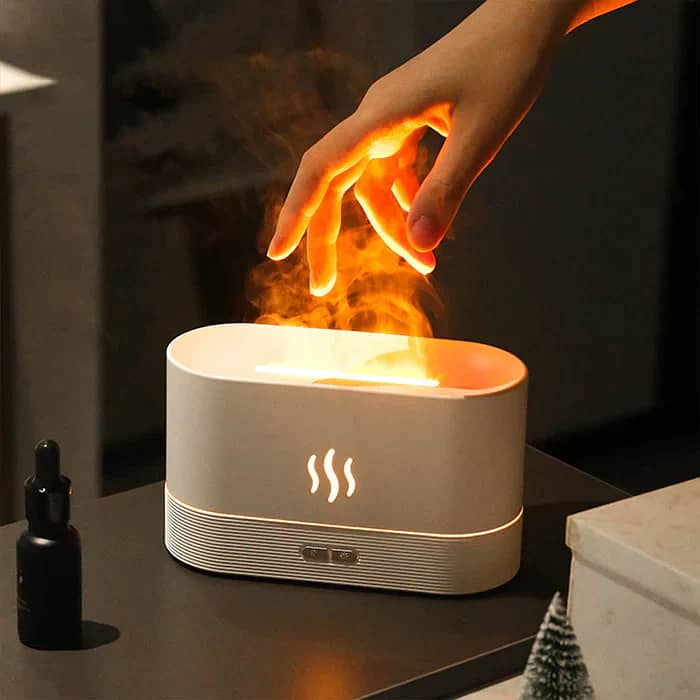 RGB Flame Humidifier & Aroma Diffuser With Auto Shut-Off Protection 0