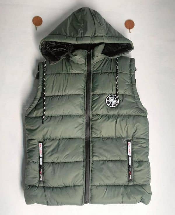 Men's Stitched Parachute Quilted Plain Sleeveless Jacket free delivery 1